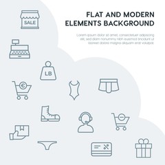 clothes, shopping outline vector icons and elements background concept on grey background...Multipurpose use on websites, presentations, brochures and more