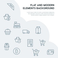 clothes, shopping outline vector icons and elements background concept on grey background...Multipurpose use on websites, presentations, brochures and more