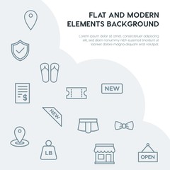 clothes, shopping outline vector icons and elements background concept on grey background...Multipurpose use on websites, presentations, brochures and more