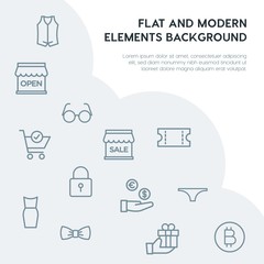 clothes, shopping outline vector icons and elements background concept on grey background...Multipurpose use on websites, presentations, brochures and more