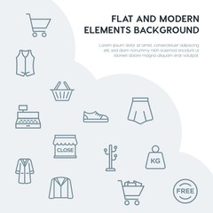 clothes, shopping outline vector icons and elements background concept on grey background...Multipurpose use on websites, presentations, brochures and more