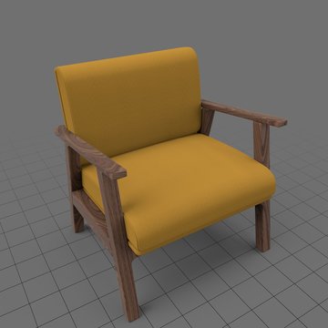 Modern wood armchair with cushion