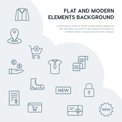 clothes, shopping outline vector icons and elements background concept on grey background...Multipurpose use on websites, presentations, brochures and more