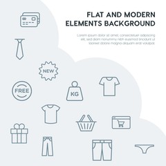 clothes, shopping outline vector icons and elements background concept on grey background...Multipurpose use on websites, presentations, brochures and more