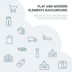 clothes, shopping outline vector icons and elements background concept on grey background...Multipurpose use on websites, presentations, brochures and more