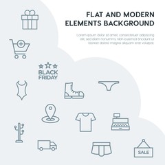clothes, shopping outline vector icons and elements background concept on grey background...Multipurpose use on websites, presentations, brochures and more