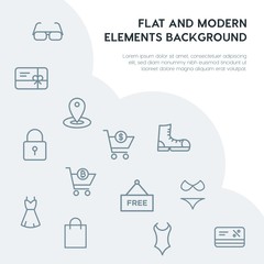 clothes, shopping outline vector icons and elements background concept on grey background...Multipurpose use on websites, presentations, brochures and more