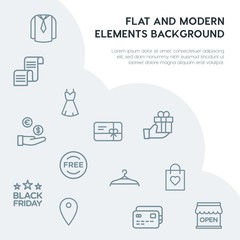 clothes, shopping outline vector icons and elements background concept on grey background...Multipurpose use on websites, presentations, brochures and more