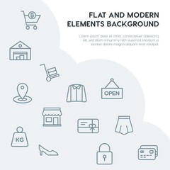 clothes, shopping outline vector icons and elements background concept on grey background...Multipurpose use on websites, presentations, brochures and more