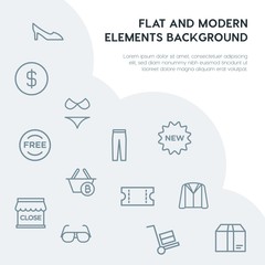 clothes, shopping outline vector icons and elements background concept on grey background...Multipurpose use on websites, presentations, brochures and more