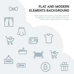 clothes, shopping outline vector icons and elements background concept on grey background...Multipurpose use on websites, presentations, brochures and more