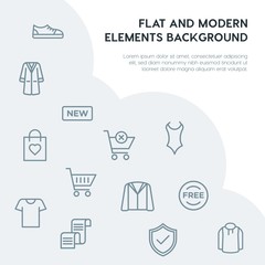 clothes, shopping outline vector icons and elements background concept on grey background...Multipurpose use on websites, presentations, brochures and more