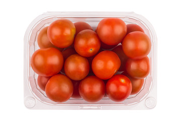 cherry tomatoes in plastic packaging