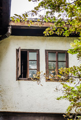 Windows on the old homely house in Bosnia and Herzegovina