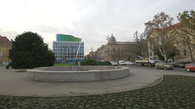 City life in Mar&asymp;&deg;ala Tita Square in Zagreb