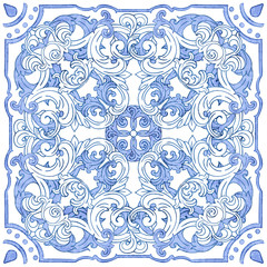 Azulejos Portuguese watercolor
