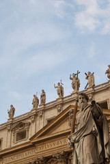 Statue of St Paul, in front of St Peter's Basilica, Vatican City, Rome, Italy.