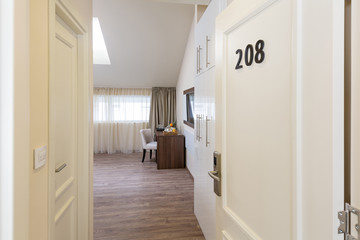 Hotel room entrance