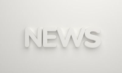 news white bold number 3d rendering