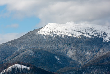 Morning winter mountain ridge