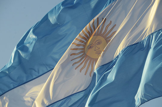Argentine flag in the wind