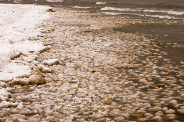 An angry Lake Huron after an April snowstorm