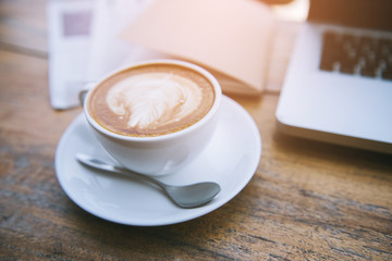 Cup of coffee with beautiful Latte art