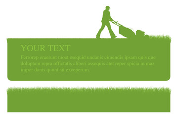 Garten Rasenm&auml;her Mann