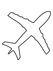 Obraz premium linie kontur oben unten flugzeug fliegen pilot maschine jumbo jet umriss urlaub ferien reise