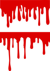Pair of red paint or blood drips. Vector illustration for your design.