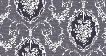 seamless floral lace pattern, vector illustration
