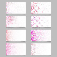 Abstract digital rounded square pattern card template set in pink tones