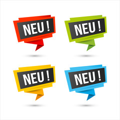 New vector icons in German - Origami paper labels