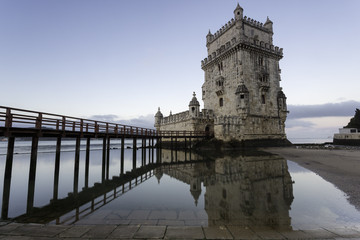 Fototapeta premium Belem tower is a famous landmark of the portuguese capital, Lisbon
