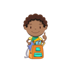 Boy backpack school supplies