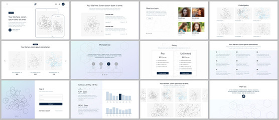 Vector templates for website design, minimal presentations, portfolio. UI, UX, GUI. Design of headers, dashboard, contact forms, features, pricing, e-commerce page, blog etc. Social network concept
