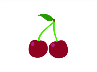 Cherry vector icon vector illustration isolated on white background