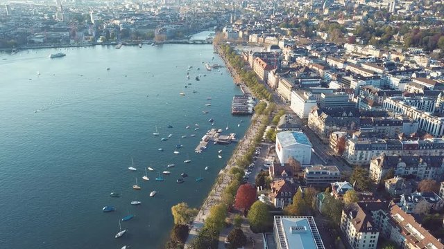 end of day on lake shore - Z&uuml;rich 