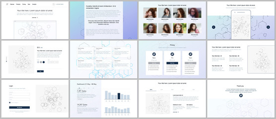 Vector templates for website design, minimal presentations, portfolio. UI, UX, GUI. Design of headers, dashboard, contact forms, features, pricing, e-commerce page, blog etc. Social network concept