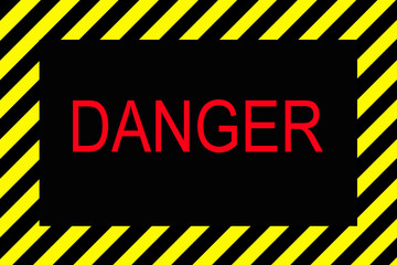 Abstract Danger sign with Yellow stripes