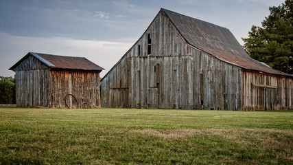 Wooden barn and shed