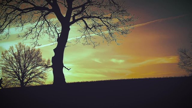 At sunset there is a grim Reaper