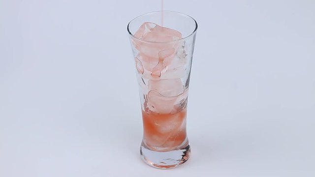 Cool drink pouring in glass