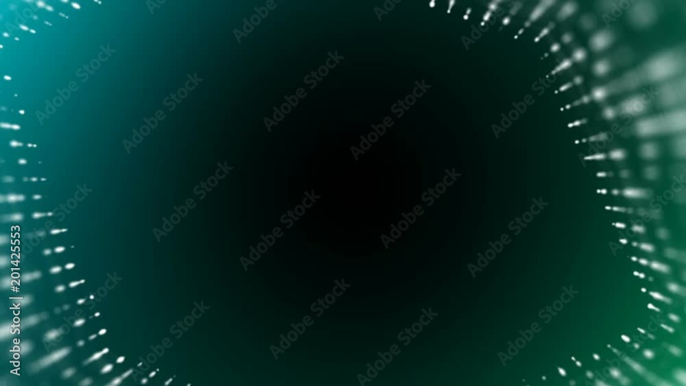 Poster Frame of pulsating elements. Place for text. Plexus business background. Depth of field. Multicolored background 2. Seamless loop.