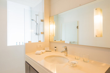 Bathroom interior with natural light