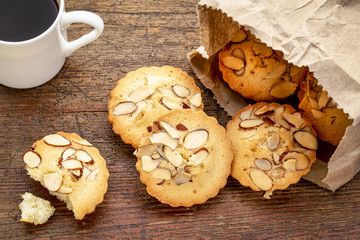 French almond cookies and coffee