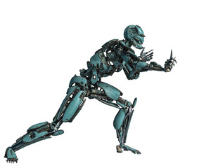 cyborg robot in a mission