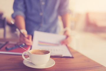 Woman working at home