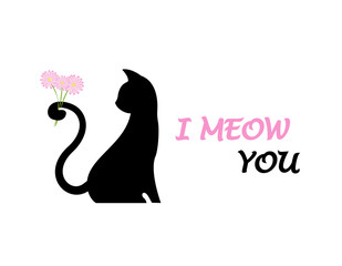 I MEOW YOU concept design illustration logo