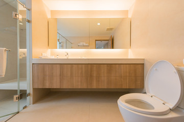 Naklejka na ściany i meble Bathroom interior with natural light